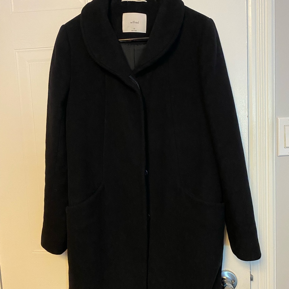 Wilfred Elegant Black Cocoon Coat